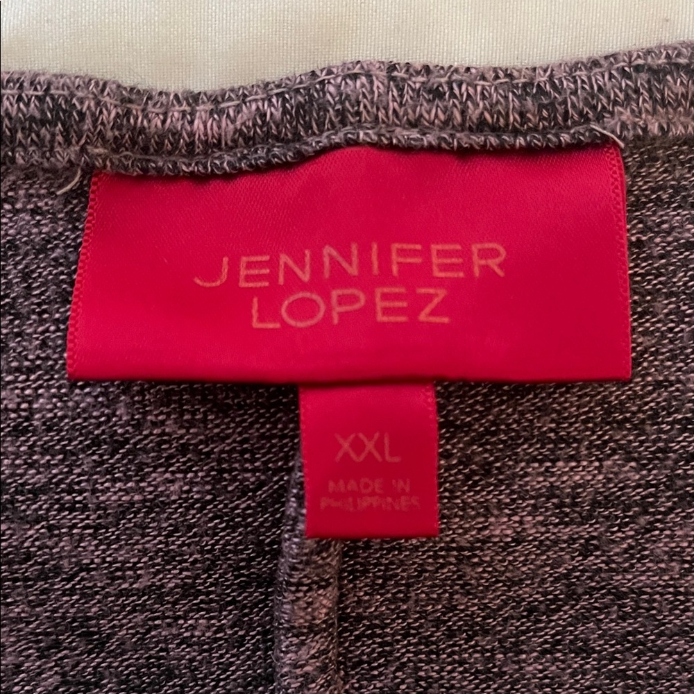 Jennifer Lopez 3/4 Sleeve Heather Purple Sweater Top Draped Neck | Size XXL - Picture 8 of 11